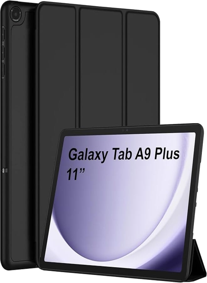 TGK Case for Samsung Galaxy Tab A9 Plus 11 inch Trifold Smart Stand Cover Black
